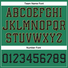 Load image into Gallery viewer, Custom Kelly Green Black-Old Gold Stitched Adjustable Snapback Hat