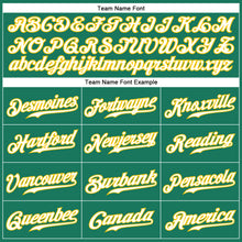 Load image into Gallery viewer, Custom Kelly Green White Pinstripe White-Gold Authentic Baseball Jersey
