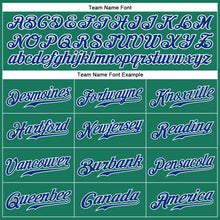 Load image into Gallery viewer, Custom Kelly Green White Pinstripe Royal-White Authentic Baseball Jersey