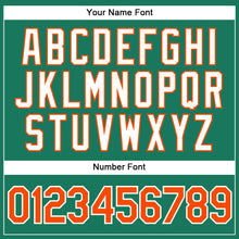 Load image into Gallery viewer, Custom Kelly Green White Pinstripe Orange-White Authentic Baseball Jersey