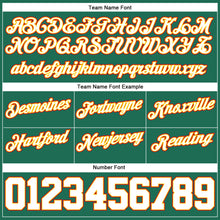 Load image into Gallery viewer, Custom Kelly Green White-Gold Authentic Throwback Basketball Shorts