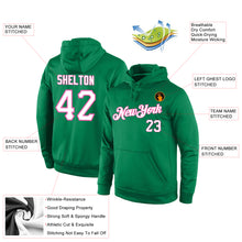 Load image into Gallery viewer, Custom Stitched Kelly Green White-Pink Sports Pullover Sweatshirt Hoodie