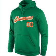 Load image into Gallery viewer, Custom Stitched Kelly Green Orange-White Sports Pullover Sweatshirt Hoodie