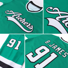 Load image into Gallery viewer, Custom Kelly Green White-Black Hockey Jersey