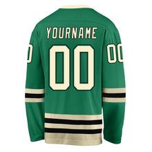 Load image into Gallery viewer, Custom Kelly Green Cream-Black Hockey Jersey
