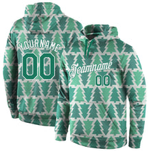 Load image into Gallery viewer, Custom Stitched Kelly Green Kelly Green-White Christmas 3D Sports Pullover Sweatshirt Hoodie