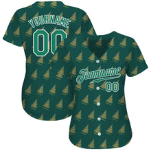 Load image into Gallery viewer, Custom Kelly Green Kelly Green-White Christmas 3D Authentic Baseball Jersey