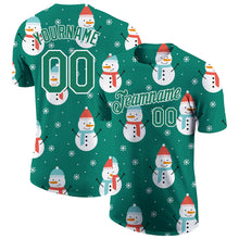 Load image into Gallery viewer, Custom Kelly Green Kelly Green-White Christmas 3D Performance T-Shirt