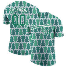 Load image into Gallery viewer, Custom Kelly Green Kelly Green-White Christmas 3D Performance T-Shirt
