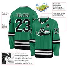 Load image into Gallery viewer, Custom Kelly Green Black-White Hockey Jersey
