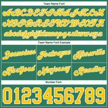 Load image into Gallery viewer, Custom Kelly Green Gold-White Authentic Throwback Basketball Shorts