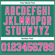 Load image into Gallery viewer, Custom Kelly Green Pink-White Authentic Throwback Basketball Jersey