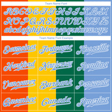 Load image into Gallery viewer, Custom Kelly Green Light Blue-White 3D Pattern Design Hawaii Coconut Trees Authentic Baseball Jersey