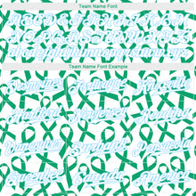 Load image into Gallery viewer, Custom Kelly Green White-Light Blue 3D Pattern Design Breast Cancer Authentic Baseball Jersey