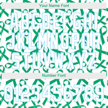 Load image into Gallery viewer, Custom Kelly Green White-Light Blue 3D Pattern Design Breast Cancer Authentic Baseball Jersey