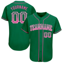 Load image into Gallery viewer, Custom Kelly Green Pink-White Authentic Drift Fashion Baseball Jersey