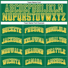 Load image into Gallery viewer, Custom Kelly Green Gold-White Authentic Drift Fashion Baseball Jersey