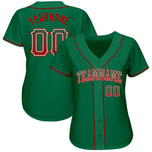 Load image into Gallery viewer, Custom Kelly Green Red-White Authentic Drift Fashion Baseball Jersey