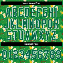 Load image into Gallery viewer, Custom Kelly Green Kelly Green-White 3D Pattern Design Authentic St. Patrick's Day Baseball Jersey