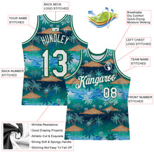 Load image into Gallery viewer, Custom Kelly Green White-Kelly Green 3D Pattern Hawaii Palm Trees Authentic Basketball Jersey