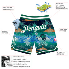 Load image into Gallery viewer, Custom Kelly Green White-Kelly Green 3D Pattern Design Palm Trees Authentic Basketball Shorts