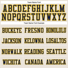 Load image into Gallery viewer, Custom City Cream Navy-Gold Stitched Cuffed Knit Hat