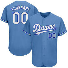Load image into Gallery viewer, Custom Light Blue White-Royal Authentic Baseball Jersey
