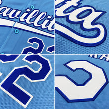 Load image into Gallery viewer, Custom Light Blue White-Royal Authentic Baseball Jersey