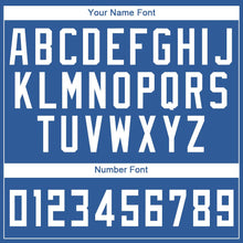 Load image into Gallery viewer, Custom Blue White Round Neck Suit Basketball Jersey