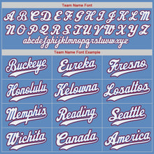 Load image into Gallery viewer, Custom Light Blue White-Red Authentic Baseball Jersey