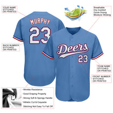 Load image into Gallery viewer, Custom Light Blue White-Red Authentic Baseball Jersey
