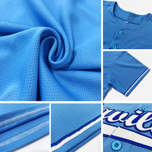 Load image into Gallery viewer, Custom Light Blue White-Royal Authentic Baseball Jersey