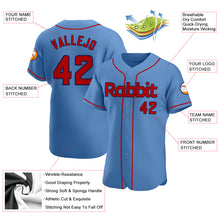 Load image into Gallery viewer, Custom Light Blue Red-Navy Authentic Baseball Jersey