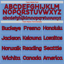 Load image into Gallery viewer, Custom Light Blue Red-Navy Authentic Baseball Jersey