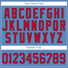 Load image into Gallery viewer, Custom Light Blue Red-Navy Performance T-Shirt