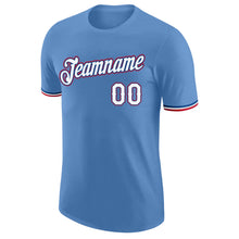 Load image into Gallery viewer, Custom Light Blue White-Red Performance T-Shirt
