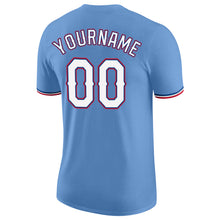 Load image into Gallery viewer, Custom Light Blue White-Red Performance T-Shirt