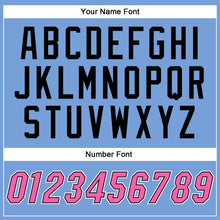 Load image into Gallery viewer, Custom Light Blue Pink-Black Authentic Throwback Basketball Jersey