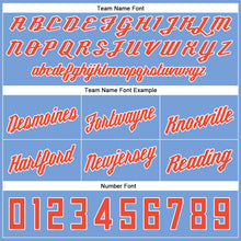 Load image into Gallery viewer, Custom Light Blue Orange-White Authentic Throwback Basketball Shorts