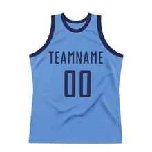 Load image into Gallery viewer, Custom Light Blue Navy Authentic Throwback Basketball Jersey