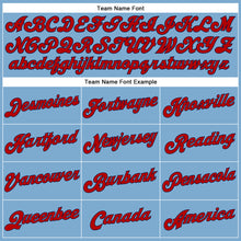Load image into Gallery viewer, Custom Light Blue Red-Navy Authentic Baseball Jersey