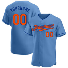 Load image into Gallery viewer, Custom Light Blue Orange-Royal Authentic Baseball Jersey