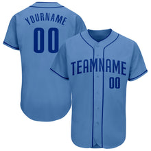 Load image into Gallery viewer, Custom Light Blue Royal Authentic Baseball Jersey