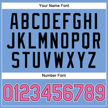 Load image into Gallery viewer, Custom Light Blue White Pinstripe Pink-Black Authentic Baseball Jersey