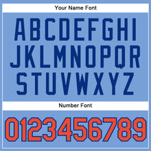 Load image into Gallery viewer, Custom Light Blue Orange-Royal Authentic Throwback Basketball Jersey