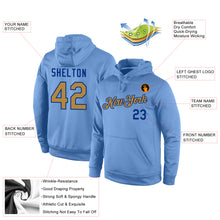 Load image into Gallery viewer, Custom Stitched Light Blue Old Gold-Royal Sports Pullover Sweatshirt Hoodie