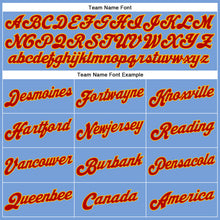 Load image into Gallery viewer, Custom Light Blue Red Pinstripe Red-Gold Authentic Basketball Jersey