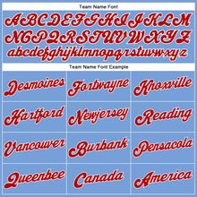 Load image into Gallery viewer, Custom Light Blue White Pinstripe White-Red Authentic Basketball Jersey