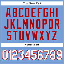 Load image into Gallery viewer, Custom Light Blue White Pinstripe White-Red Authentic Basketball Jersey