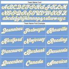 Load image into Gallery viewer, Custom Light Blue White Pinstripe White-Gold Authentic Basketball Jersey